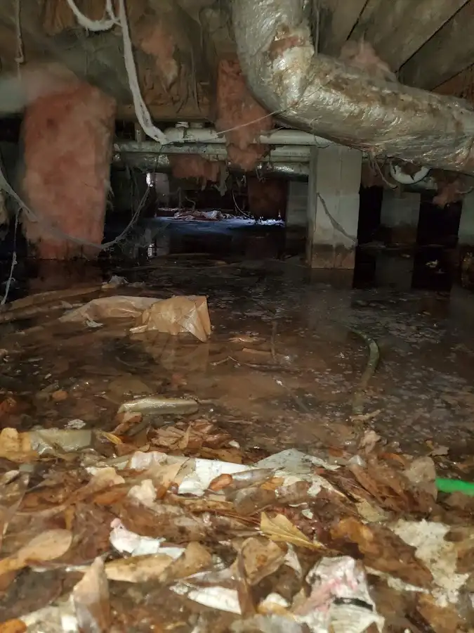 Crawl space flood assessment for Commercial Water Damage Restoration in Waggaman